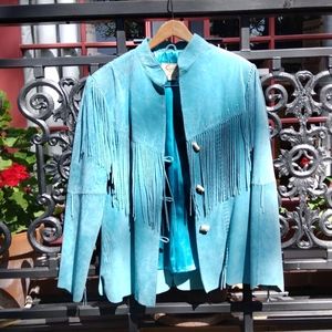 Light blue leather Scully jacket